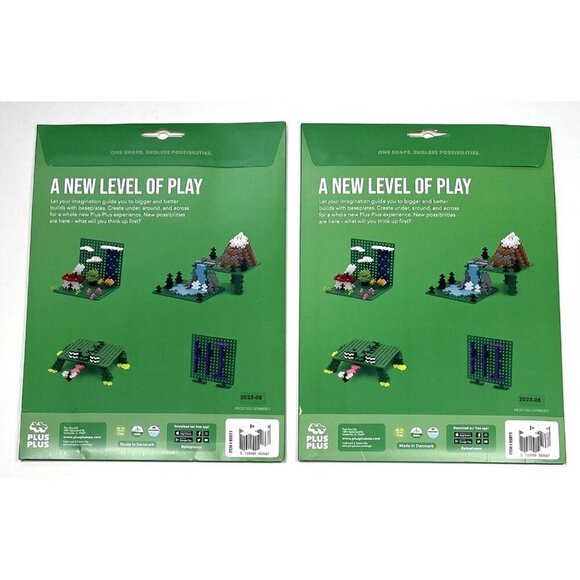 Lot 2 pkgs PLUS PLUS Green 4.5" Square BASEPLATE DUO Building 2D 3D NIP NEW - Picture 2 of 2